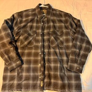 DIXXON Men's Dark Brown Plaid Shirt Jacket